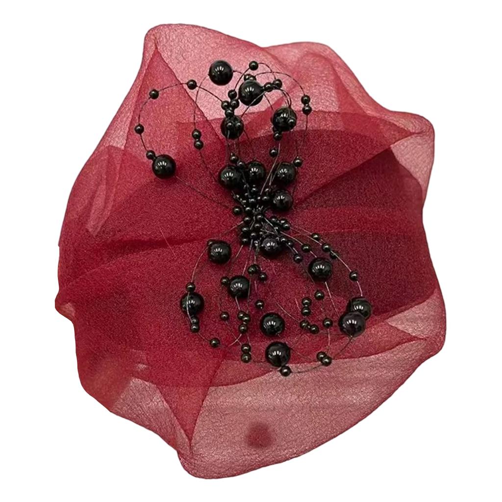 Half Caps Crepe Ruffle Hairhoop for Women French Headband 1920s Fascinator Hat Evening Dresses Hat for Formal Occasion