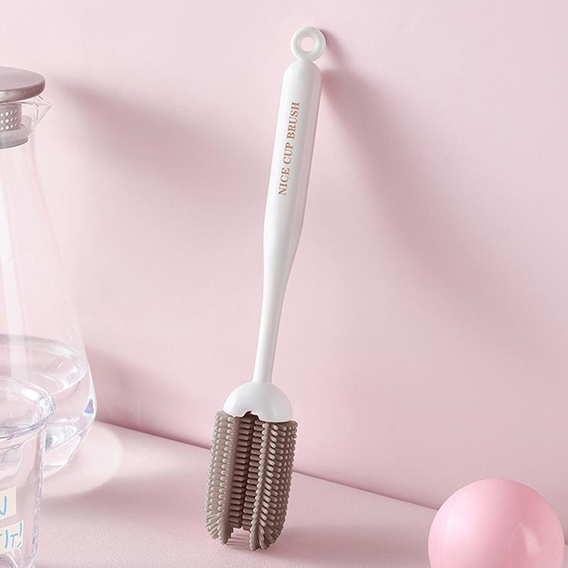 3-in-1 Silikon-Milchflaschenbürste Langer Griff Wasserglas Tasse Reinigungsbürste Multifunktionales Küchenreinigungswerkzeug