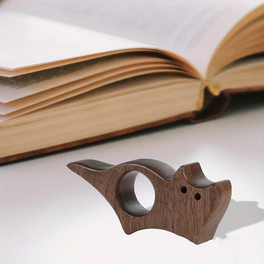 Wooden Pet Cat Dog Reading Bookmark Bookmarks Rings School Supplies Student Pages Guide Marker Marking Sign Book Page Holder
