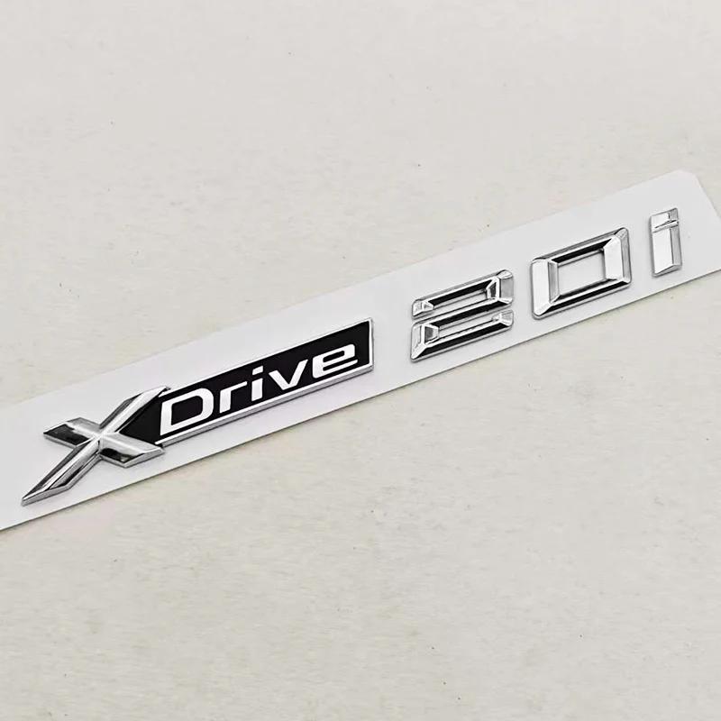 3D ABS Chrome Black Car Letters Logo XDrive 20i 20d Badge Rear Trunk Emblem Side Door Sticker Decals For BMW XDrive Accessories Af2