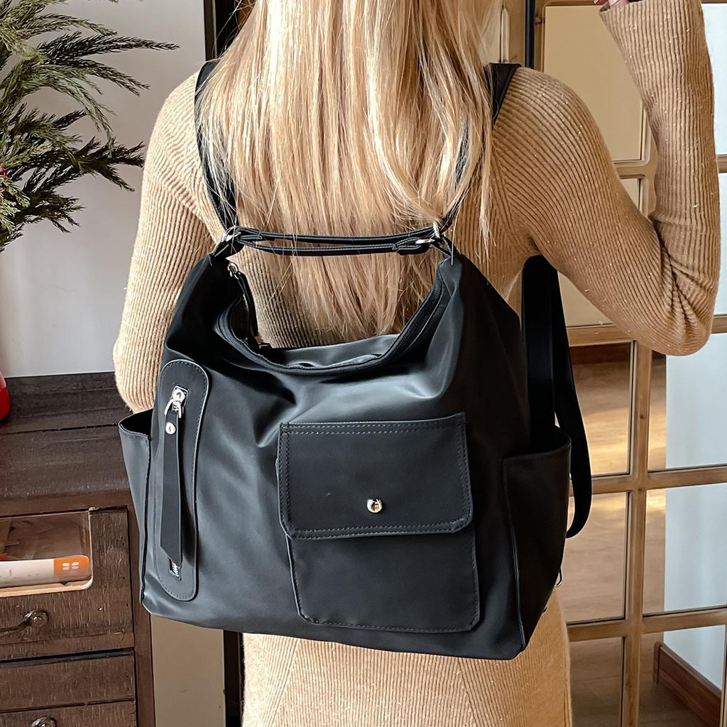 Schoolbag stylish and simple pu business commuter multi-functional women's tote bag 11 new shoulder messenger bag backpack women