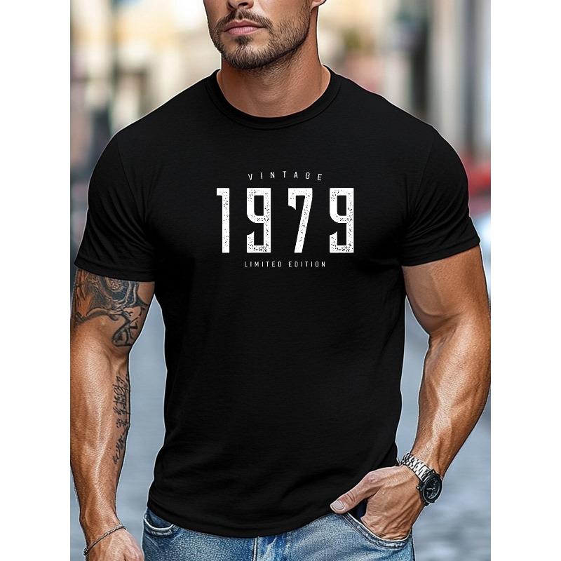 Men'S 1979 Retro Limited Edition Pattern Summer Casual Crew Neck Short T-Shirt