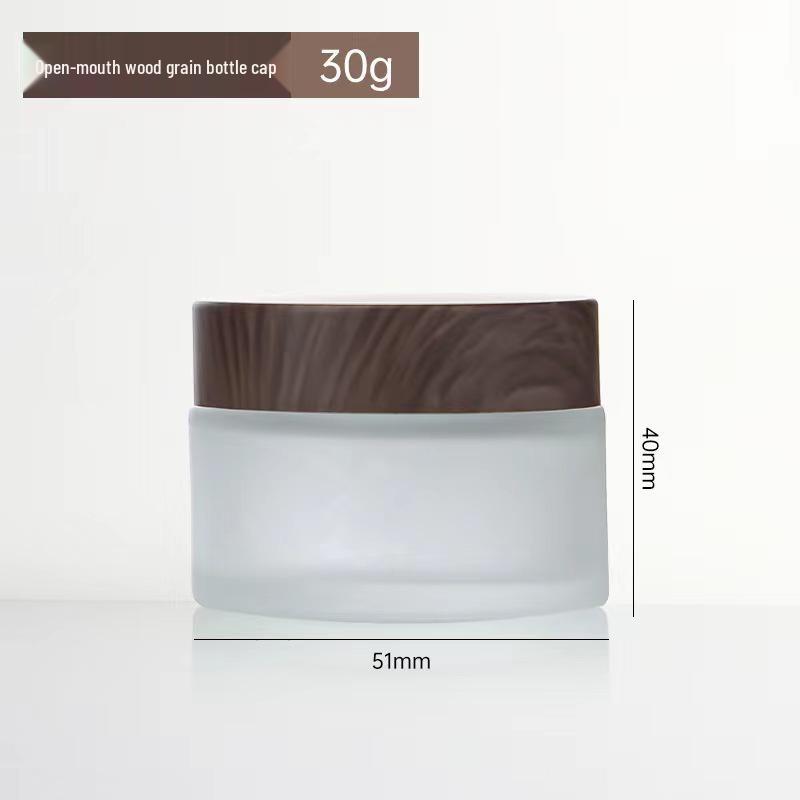 Tarro de Crema Cremosa Esmerilado con Veta de Madera - Botella Cosmética Sellada para Contorno de Ojos y Crema Facial Oscura Recargable