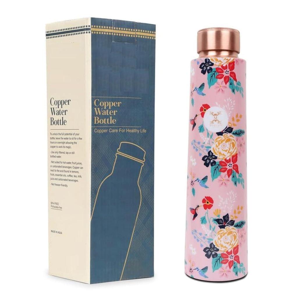 Embrace Wellness Copper Water Bottle - Advanced Leak Proof, Joint Less Design (900ml)