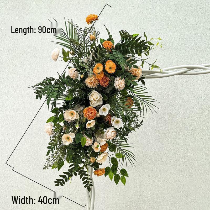New Floral Ground Row Silk Flower Arrangement for Engagement & Wedding Decor - Large Size, Elegant Design