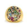 Anneau - LUXENTER - Lidat - Zircone multicolore - Or jaune 18k - Taille réglable