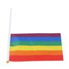 24Sets Mini Pride Flags Color Lasting Small Lightweight Gay Pride Flags for Festival Party Holiday Parading Decorations