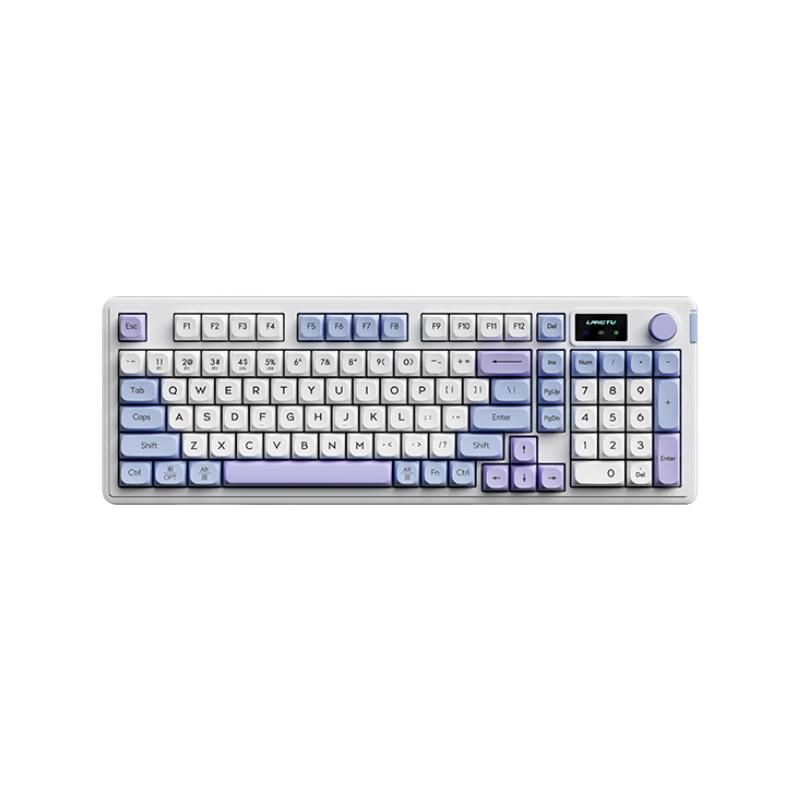 

LANGTU Purple Wired/wireless/blueTooth Keyboard, Tri-Mode Silent Computer Keyboard, with Gasket Structure And RGB Lighting Effects