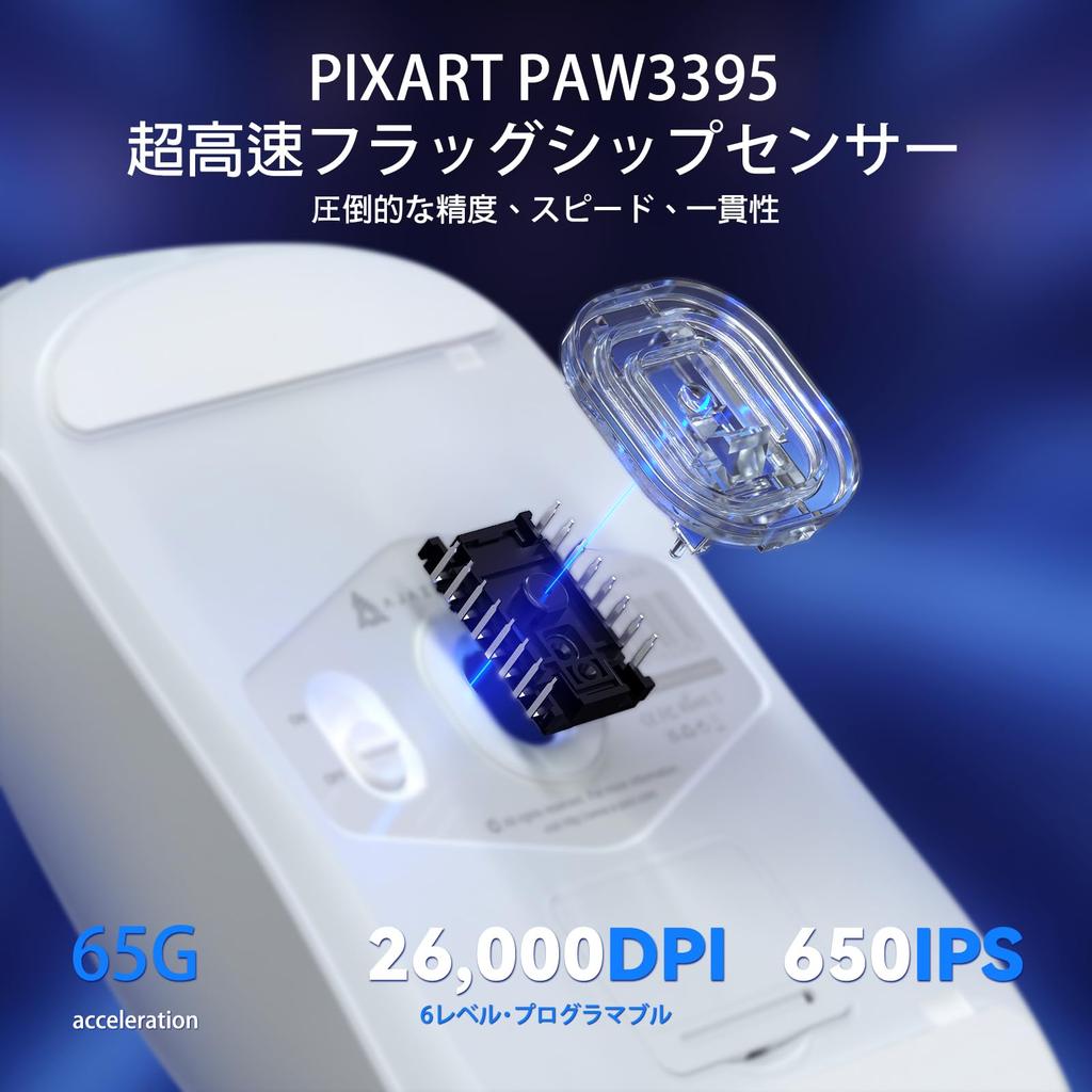 AJAZZ AJ139PRO Gaming PAW3395 Super Lightweight Driver DPI High Polling Up to 26000 700mAh Rechargeable Rounded Suitable for Medium to Large