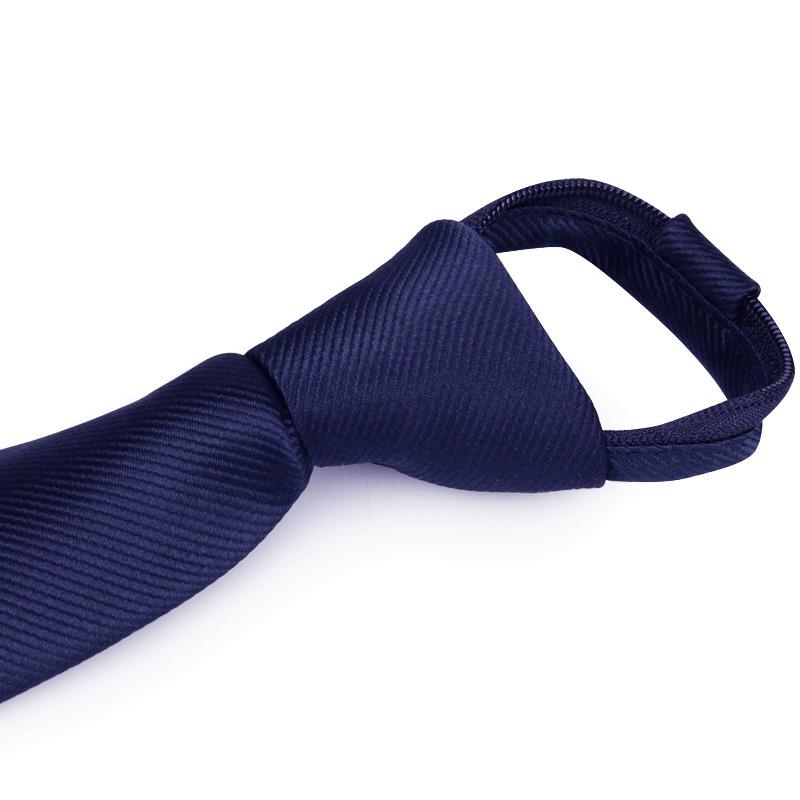 Tie Men'S Dress Business Navy Blue Fine Pattern Zipper Professional Wedding Groom Korean Version Zipper Hand Tie