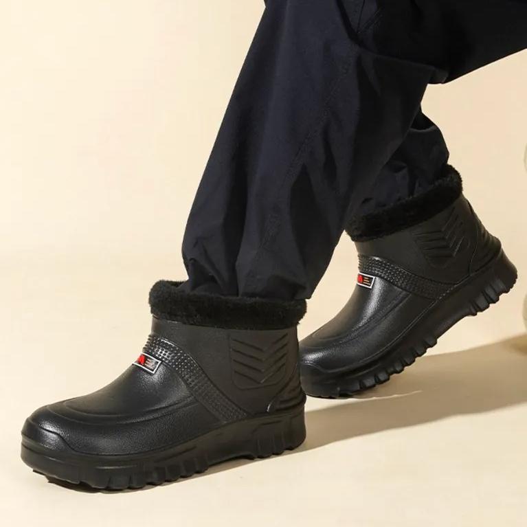 Zimní Udržující Teplo Pánské Bavlněné Boty Plyšové Nadměrné Velikosti Sněhové Sněžnice Venkovní Pohyb Ležérní Sněhové Boty Venkovní Boty na Mytí Auta