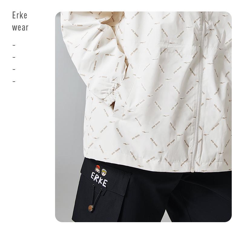 Hongxing Erke Women's Windproof Mid-Length Winter Fashion Sports Windbreaker