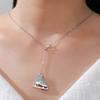 Crystal Ice Skate Shoes Necklace for Women Infinity Love Pendant Rhinestone Zircon Charms Romantic Jewelry Ice Skater Gifts