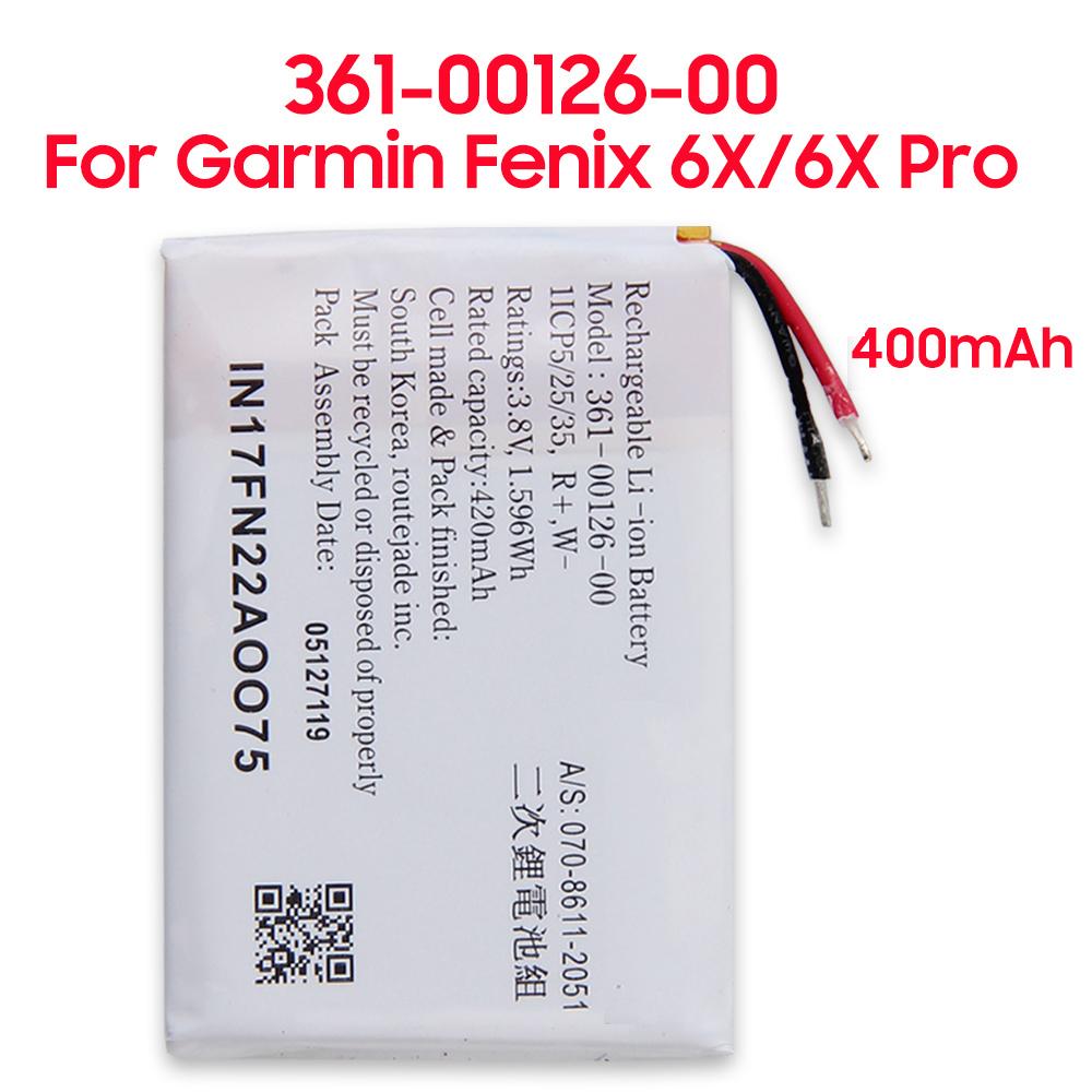 Перезаряжаемая литиевая батарея для Garmin Fenix 6X Fenix 6X Pro Fenix 6S Fenix 6S Pro Vivoactive 3 Music 361-00126-00 361-00086-12 Батарея для часов For Fenix 6X/6X Pro