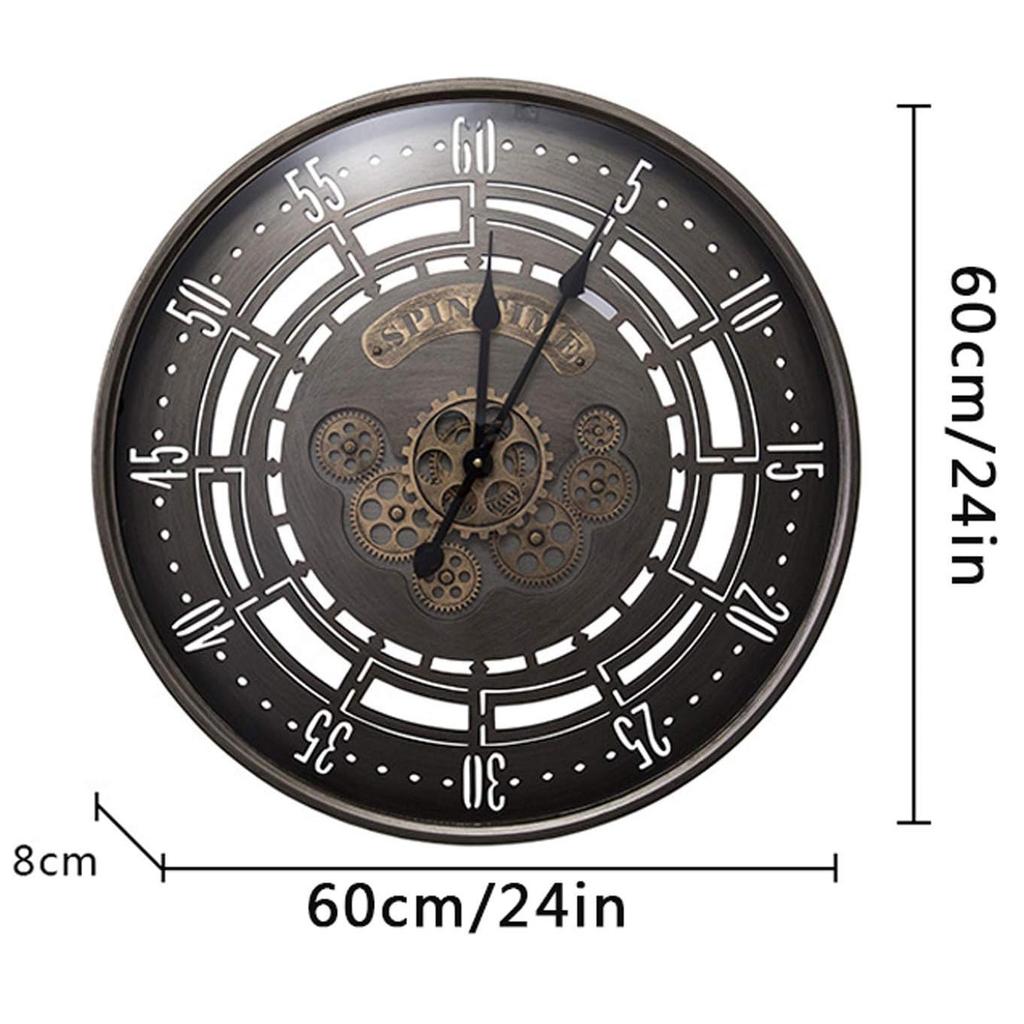 Retro Wall Clock Gear Creative Art Clock Iron Decoration for Bar Living Room Home