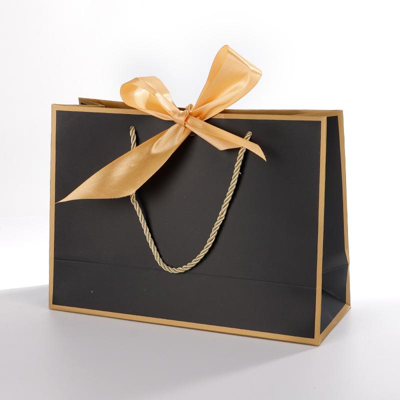 Handbag with Bow Ribbon - Gift, Shopping, and Makeup Paper Bag