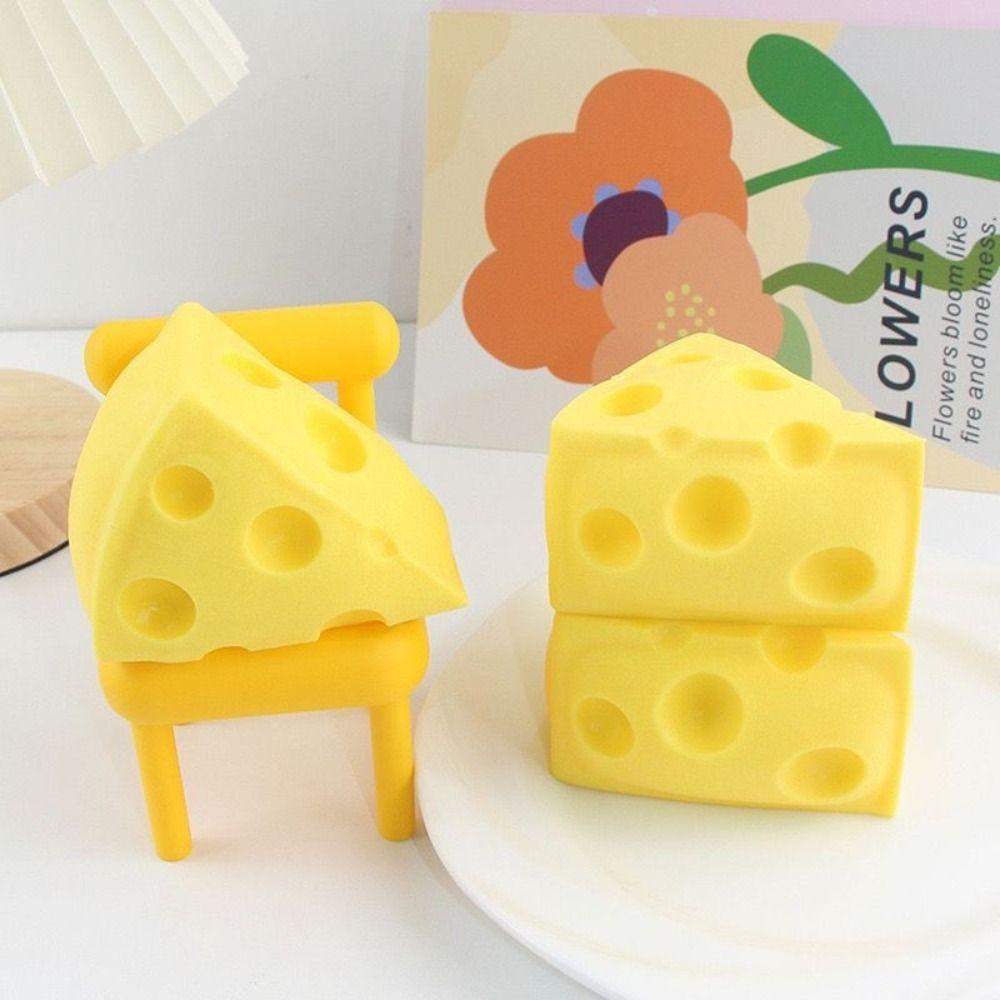 

Squeeze Toy Simulation Cheese Squeeze Toys Sticky Relief Relax Toys Square
