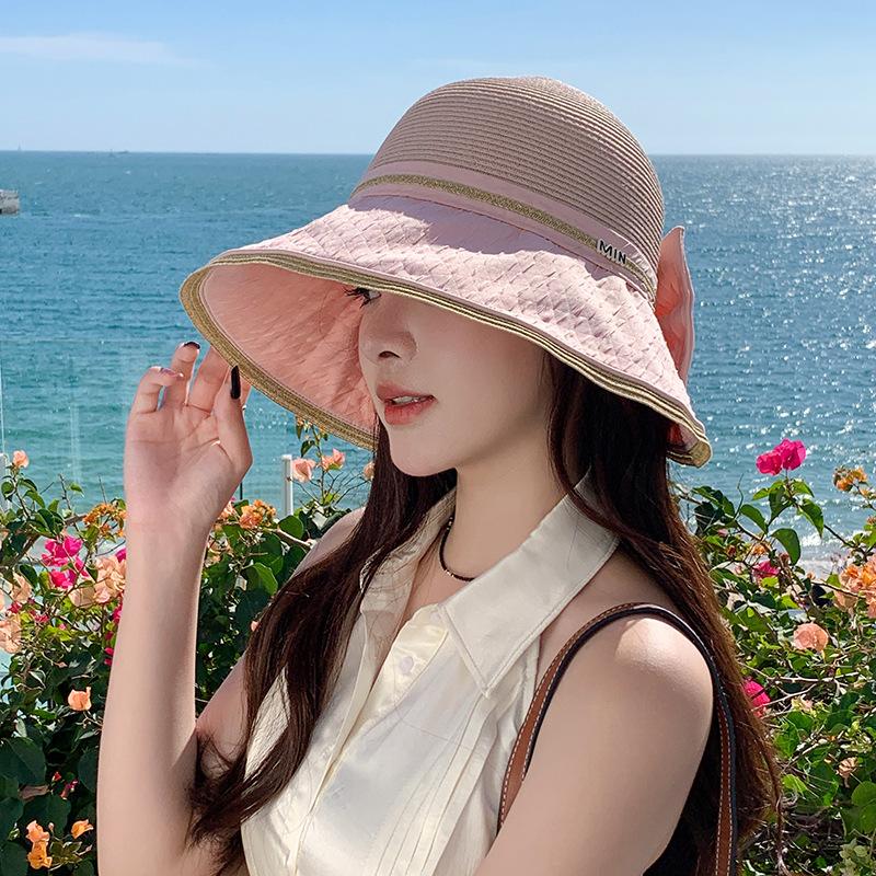 Dammössa sommar UV fiskarhatt solskyddshatt solskyddshatt damhatt solskyddshatt för ridning kan inte blåsa av