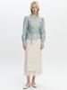 Gray Decision Spangle See-Through Wrap Skirt Beige