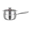 316L Stainless Steel Small Saucepan Baby Food Single Serving Soup Pot Non-Coated Cookware With Glass Lid