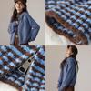 VICTORIA&VERA Women's Striped Hooded Zip-Up Knit Cardigan