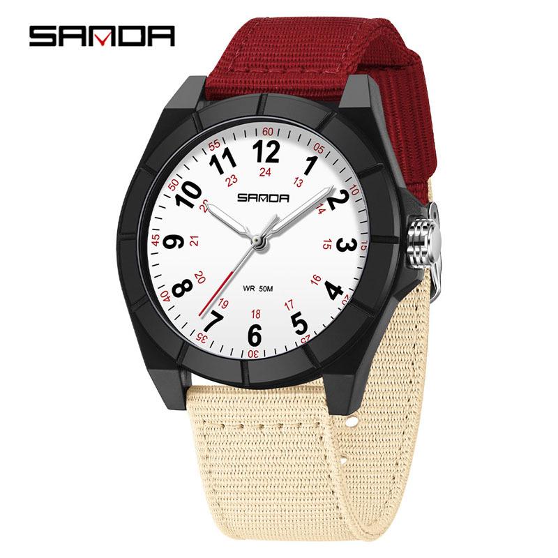 SANDA Unisex Luminous Korean Style Nurse Watch: Lightweight, Thin, Waterproof, Large Dial Quartz Watch for Teens