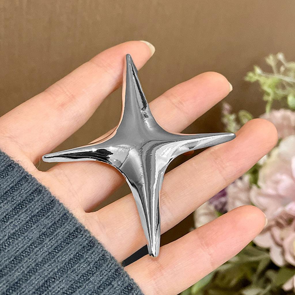 Modische Kreuz-Stern-Brosche Einfache Revers-Anstecker Kleider-Anstecker Vierzackige Stern-Broschen Anstecker Geburtstagsgeschenk für Damen Herren