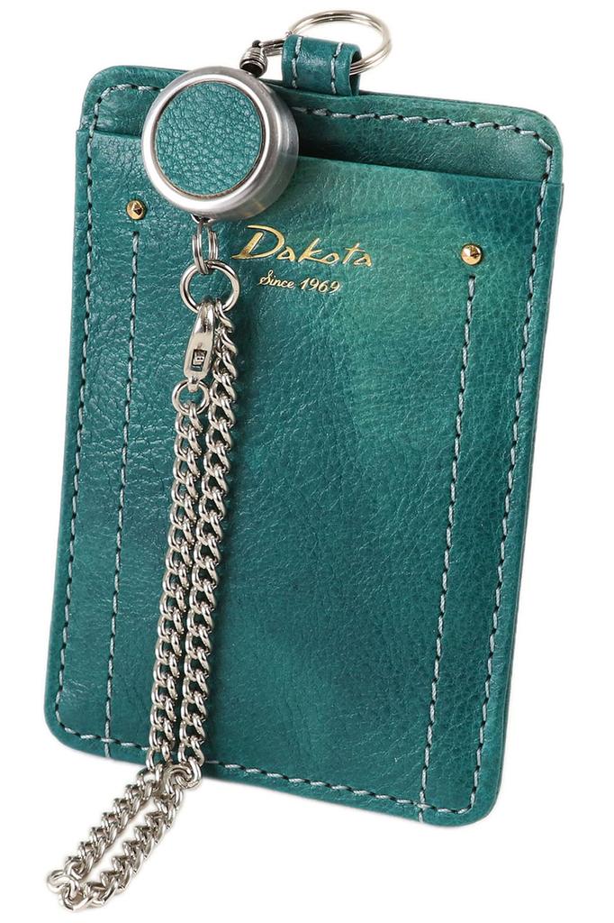Pass Case with Reel Genuine Leather Blue [Dakota] Women's DA-30685-65