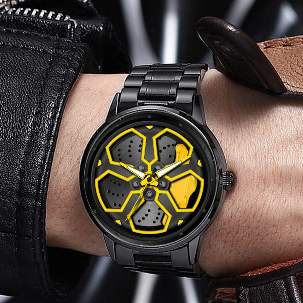 Men's Sports Watch Featuring Cool Sharingan Car Wheel Design