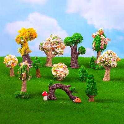 Figurines Miniatures Simulated Tree Flowers Micro Landscape Ornaments For Diy Home Decoration Table Desk Ornaments Accessories