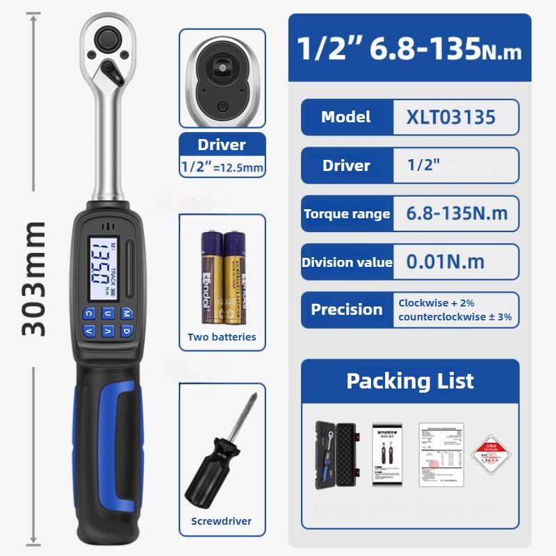Portable Digital Display Torque Wrench High Precision Electronic Spanner Adjustable Automobile Repair Power Tool