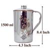 Krug aus Stahl und Kupfer mit Blumendesign und Deckel, zum Aufbewahren und Servieren von Wasser, gesundheitsfördernd, Volumen 1500 ml