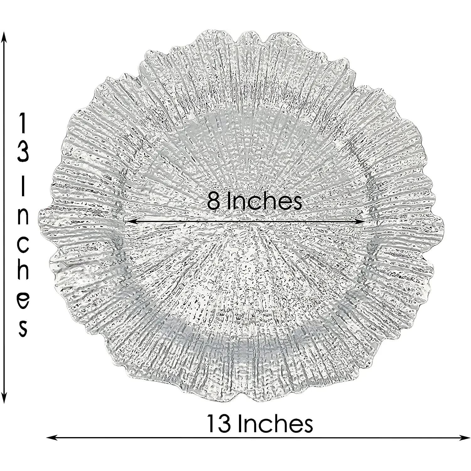 

1/6шт 13-дюймові золоті підставні тарілки, круглі пластикові тарілки-підкладки для обідніх тарілок, елегантна прикраса для весільної вечірки, серветки 13 inches