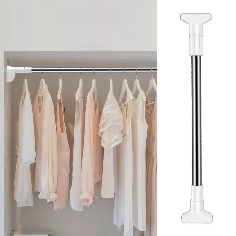 Steel Telescopic Rod Punch-Free Clothes Rail Hanger Durable Shower Curtain Rod  Household