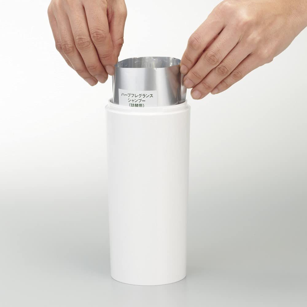 Yamazaki Industry Dispenser Set Round Shampoo Conditioner Body Soap Refill Bottle White 2928 2930 2932 Capacity 500ml (YAMAZAKI) 3-Piece