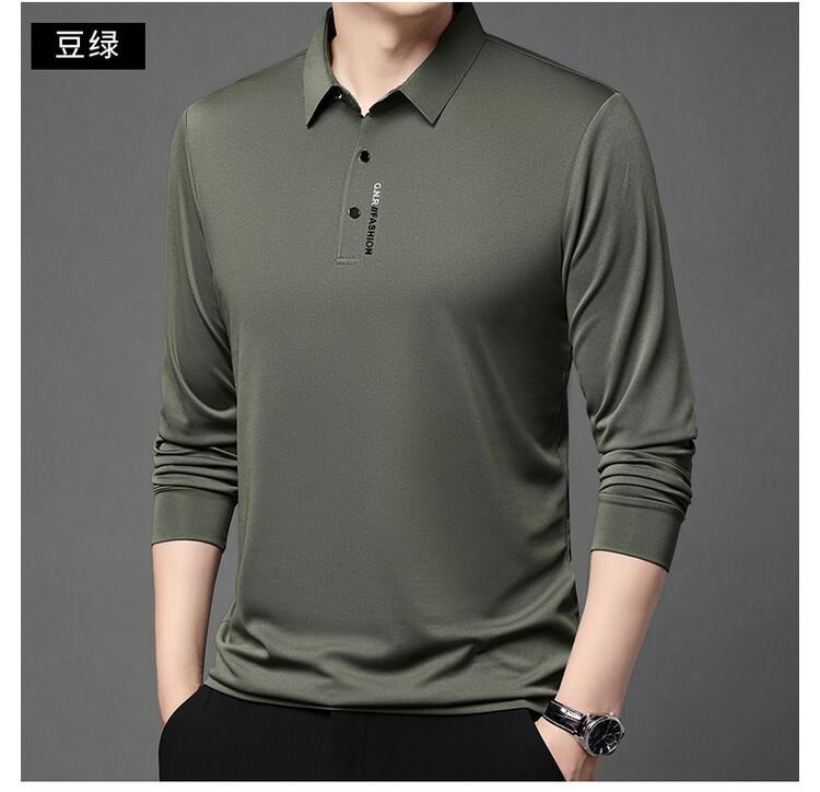 

Мужская рубашка поло с длинным рукавом, с воротником, однотонная, в стиле business casual, пуловер, рубашка для гольфа, футболка XXXXL