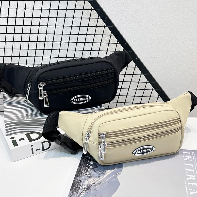 Unisex Breast Package Waterproof Outdoor Sports Bag Canvas Pouch Korean-style Waist Bag Fanny Pouch Crossbody Male Banana Bag