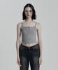 Eonibeu Square-Neck Button Sleeveless Gray