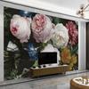 Europäische Retro Blumen Schmetterling Grün Ziegel Foto Hintergrund Malerei Tapete für Schlafzimmer Wohnzimmer Wand Dekor Wand Stickrt