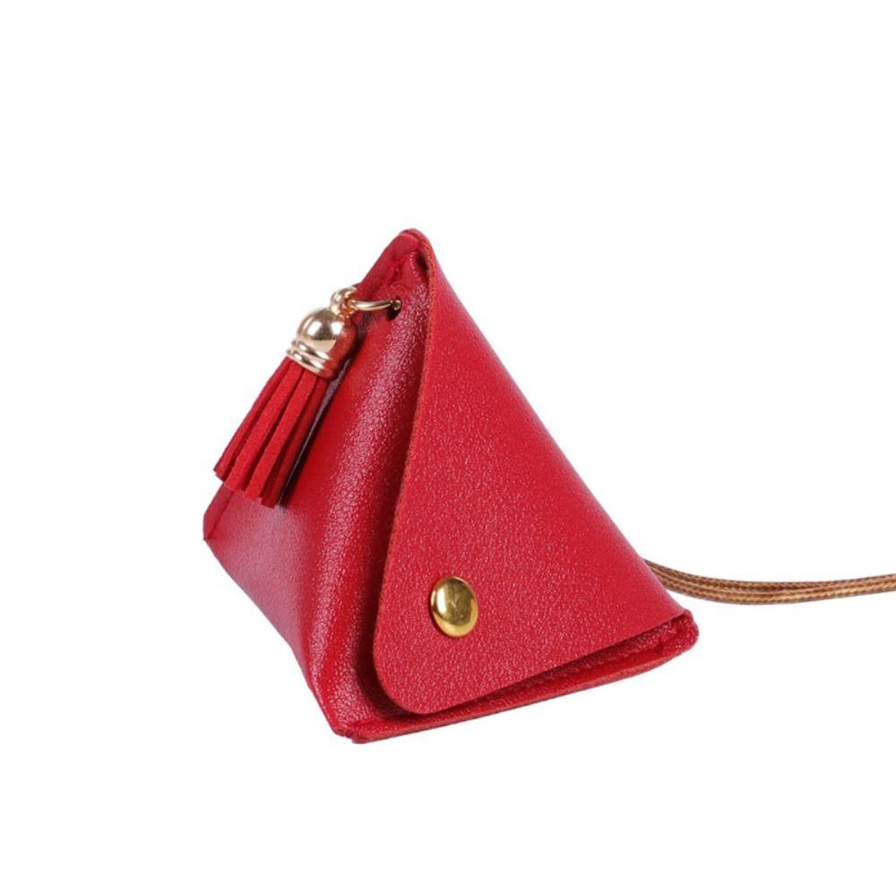 

Bag Small Item Bag Lipstick Cosmetic Bag Women Change Wallet Triangle Storage Bag PU Coin Purse красный