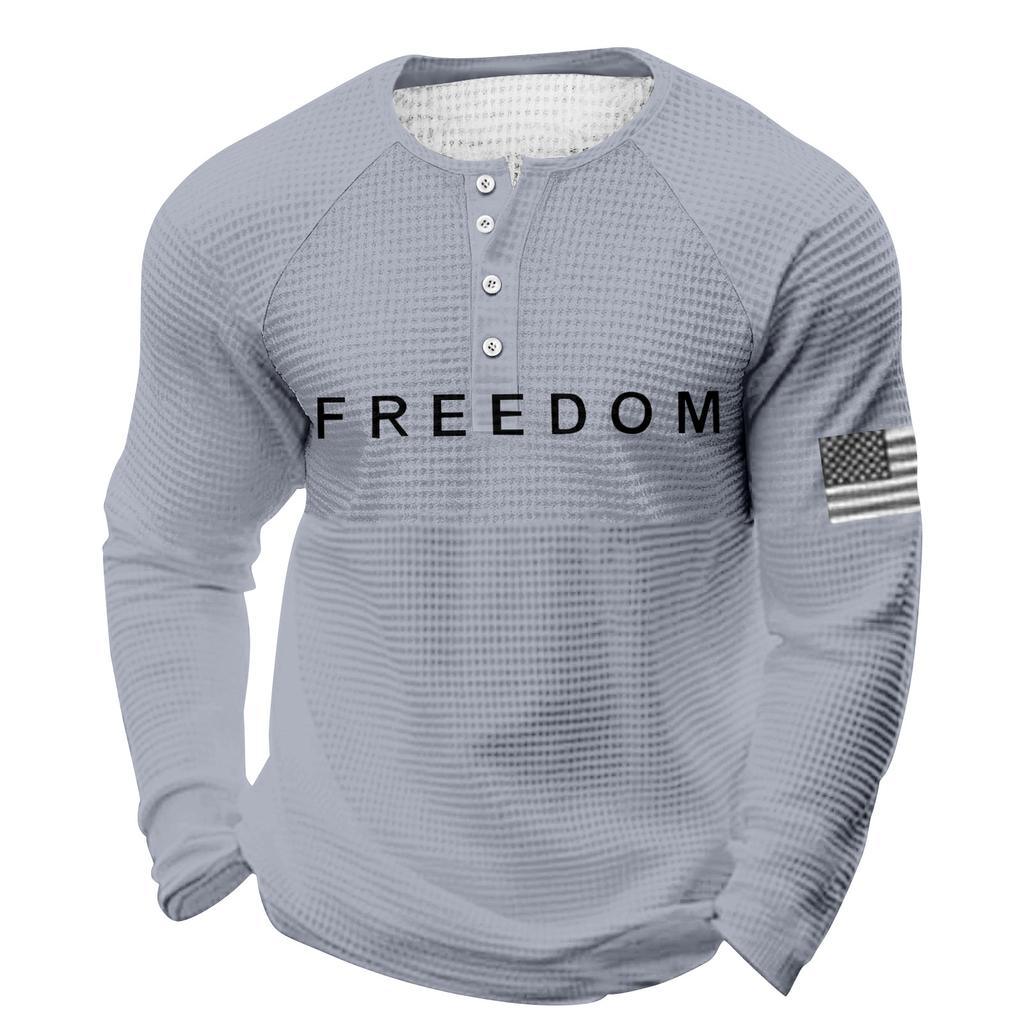 Men's Loose Casual Button Down Collar Long Sleeve Top