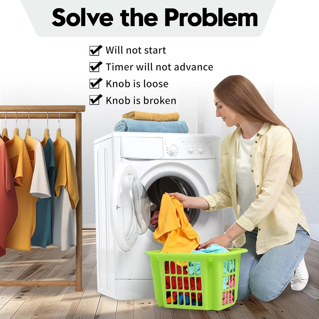 Upgrade W11675852 W11328381 Trocknerknopf Ersatz Kompatibel mit Whirlpool Waschmaschinen Trockner Timer Steuerknopf Ersatzteil, Ersetzen W11675852 W11328381