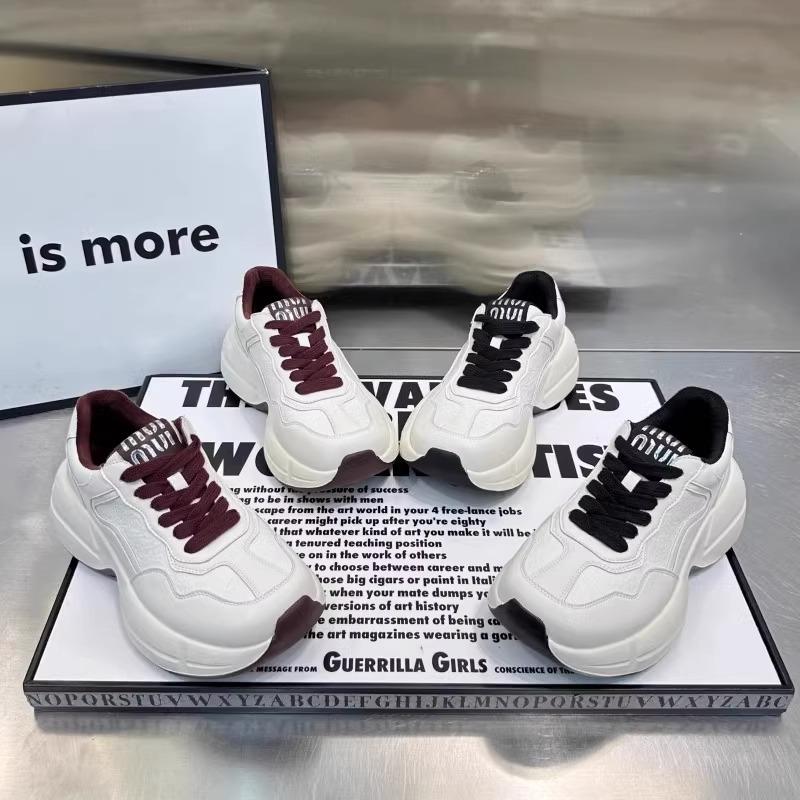 Leather platform dad shoes women's 2025 new spring and autumn autumn and winter women's shoes small white shoes women's casual sports shoes