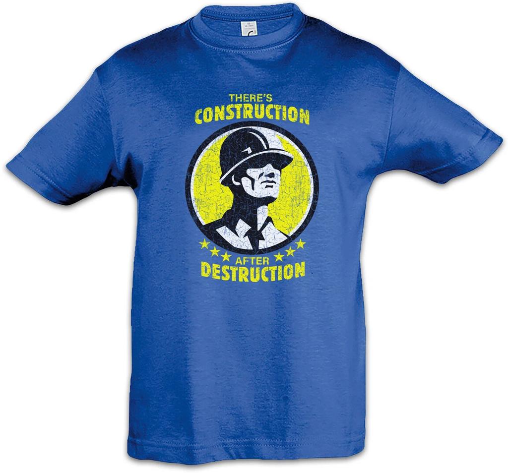 There's Construction After Destruction Kids Boys T-Shirt Construction Worker Mason-