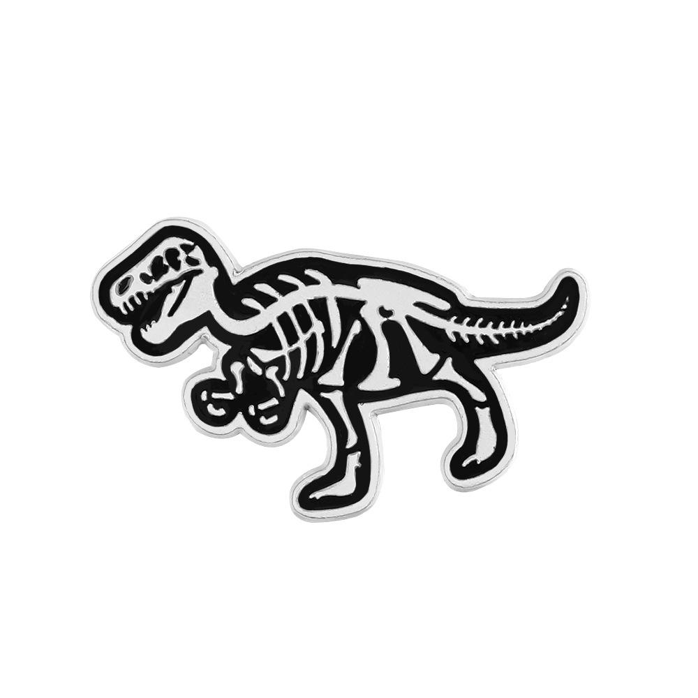 European & American Style Jurassic Park Dinosaur Skeleton Brooch - Creative Mini Animal Pin