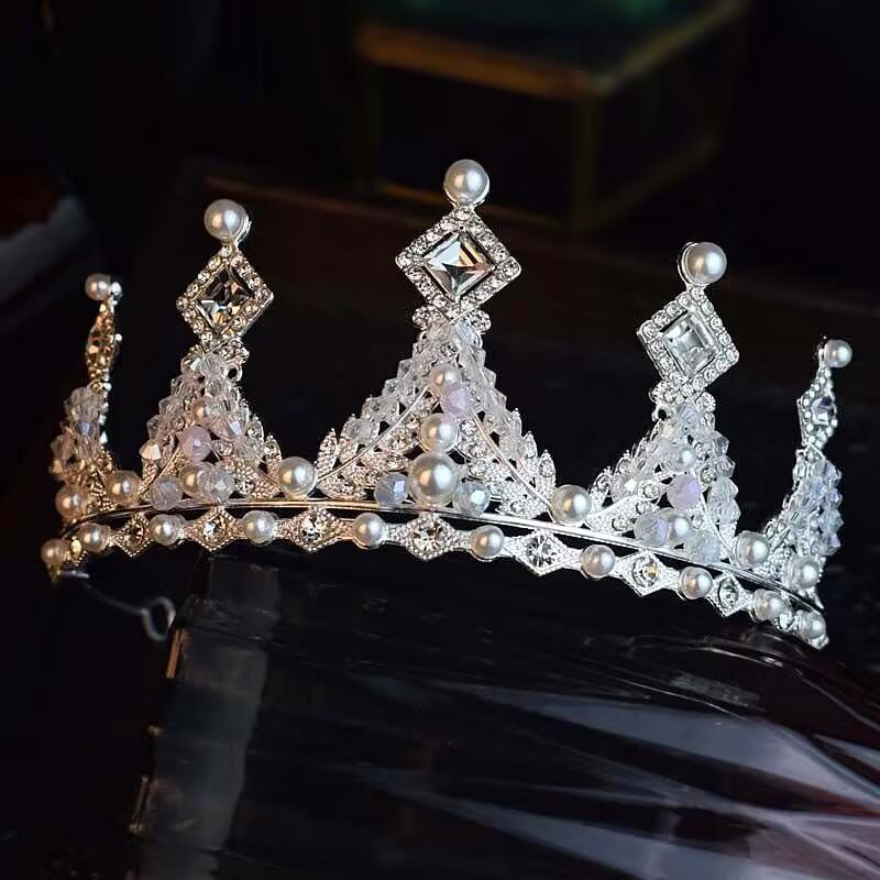 

Европейские и американские свадебные короны Барочная женская тиара Аксессуары для волос Свадебный головной убор Головной убор на день рождения для девочки и принцессы