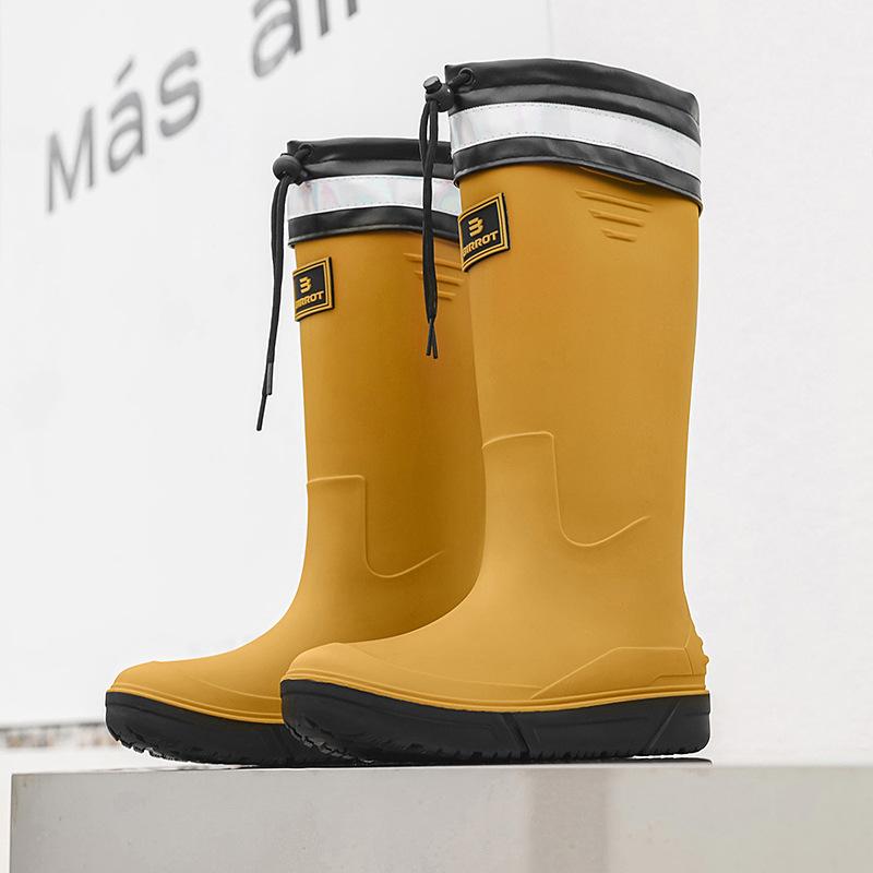 Tall men's rain shoes Medium tube rain boots Soft sole non-slip waterproof boots Rain shoes Outdoor thick-soled casual men's waterproof shoes
