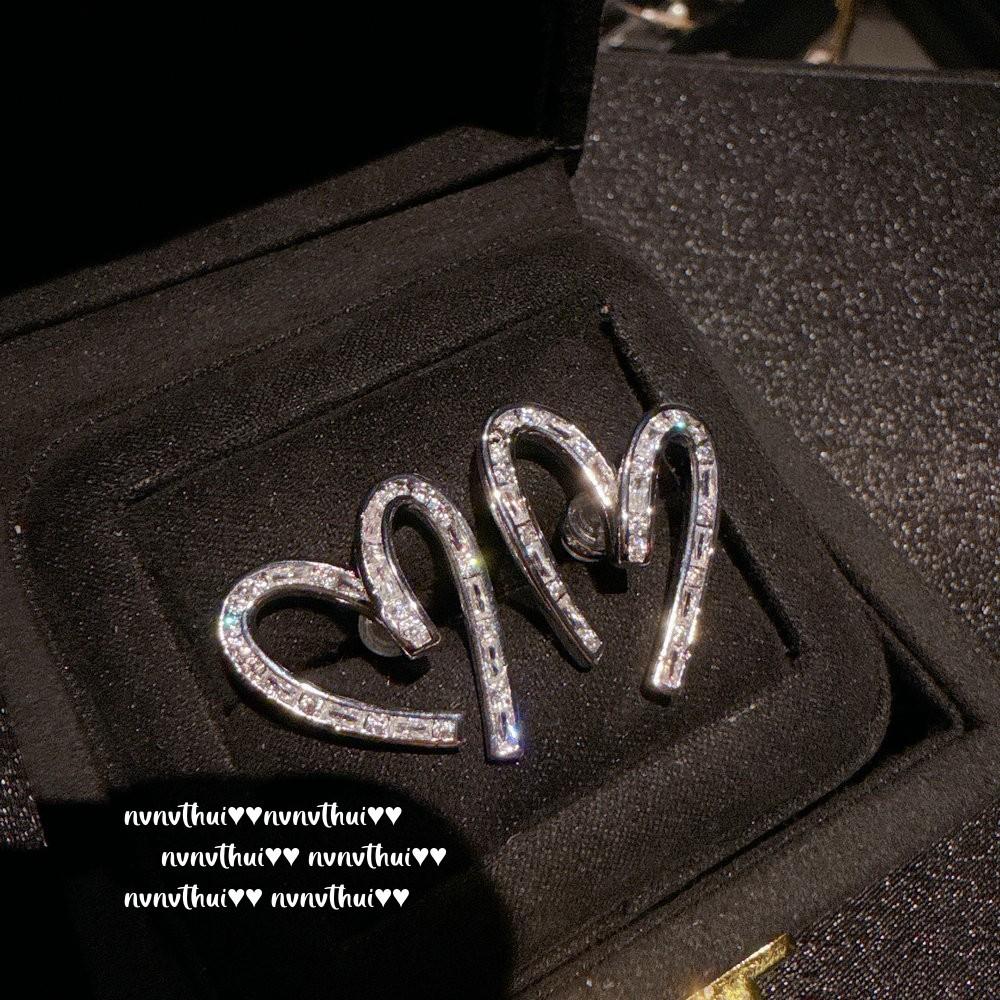 Bright Star Hippo Eye Water Drop Gem Earrings, Sparkling, Curved Ladder Square Zircon Earrings, Wing Brooch