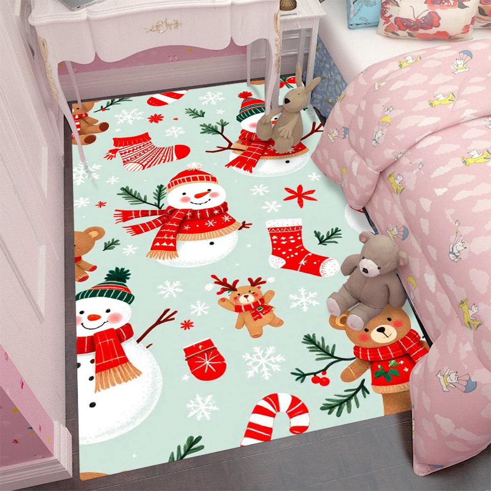 Kreativer Teppich im Weihnachtsstil Nachttischteppich im Schlafzimmer Geeignet für Schlafzimmer Wohnzimmer und Heimdekoration