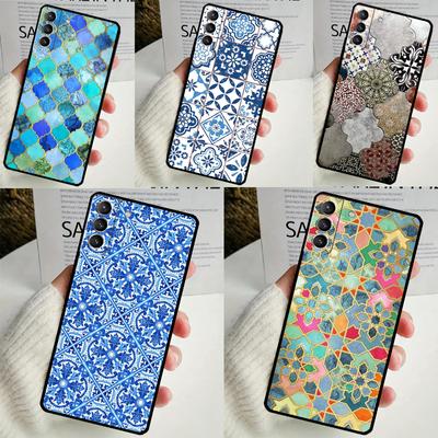 Moroccan Pattern Case For Samsung Galaxy S24 Ultra S22 Plus S20 S21 FE S8 S9 S10 Note 10 20 S23 Ultra Cover